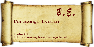 Berzsenyi Evelin névjegykártya